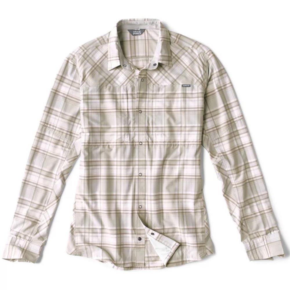 Orvis Pro Stretch Long Sleeve Shirt Men's in Mist Plaid